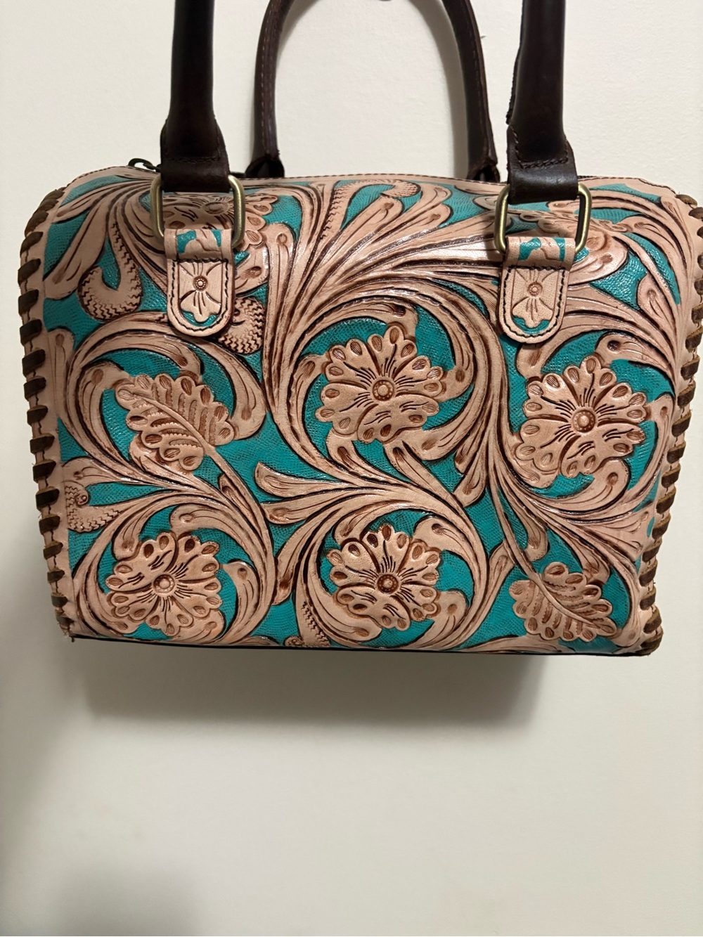Western Floral Hand Tooled Medium Speedy - Picture 2 of 12